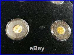 Pure Gold 2012 World's Smallest Gold 12 Coins Set With Magnifying Glass