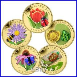 Pure Gold Coins Flora and Fauna 5-Coin Subscription Set (2015)