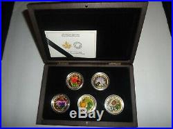 Pure Gold Coins Flora and Fauna 5-Coin Subscription Set (2015)