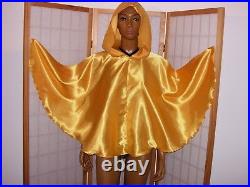 Pure Gold Glanzsatin Nachtkleid Set Mit Cape Kapuze Adult