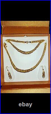 Pure Gold Set necklace earring bracelet 21ct