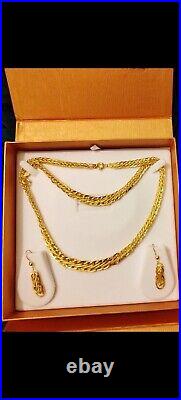 Pure Gold Set necklace earring bracelet 21ct