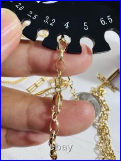 Pure New 18K 750 Fine Yellow Gold Set Cross Necklace 19.5/20 Long 5.9g 3.8mm