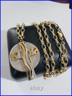 Pure New 18K 750 Fine Yellow Gold Set Cross Necklace 19.5/20 Long 5.9g 3.8mm