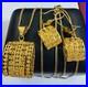 Pure New 22K 916 Fine Real Gold 20 long Rectangle Earring Necklace 9.2g 1.6mm