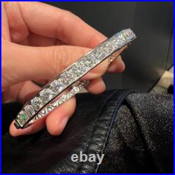 Pure Silver Gold-plated 18 40 Point Large Diamond Mosan Diamond Bracelet