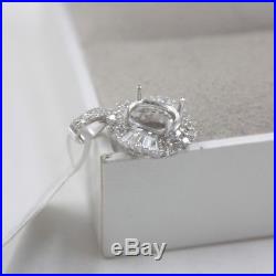 Pure Solid 18K White Gold 0.607Ct Diamonds Pendant Setting Custom Design
