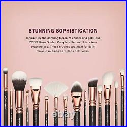 Pure Synthetic Natural Complete Makeup Brush Set Vol 1 Rose Golden Includes 15