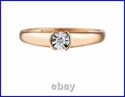 Pure Two Tone Gold Sparkling Illusion Set Miracle Plate Diamond Ring For Women