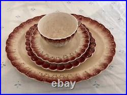 Pure Vintage Golden Ware Sebring China Tudor Gold Mandarin Maroon China Set