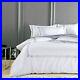 Pure White Bedding Sets King Queen Sz Silver Gold Embroidery Duvet Cover Cotton