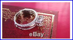 Pure White Gold 14K Two Ring Set 2CT Heart Shape Diamond Women Engagement Ring