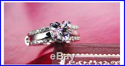Pure White Gold 14K Two Ring Set 2CT Heart Shape Diamond Women Engagement Ring