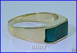 Pure gold ring 14k set with Eilat stone Israel! High quality jewelry
