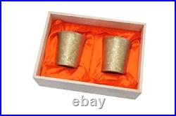 Pure titanium double tumbler set of 2 gold 250cc made in Japan NEW