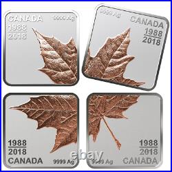 Quartet Maple Leafs 4 Coin Set 30 Years Pure Silver Rose Gold Plated Ngc Pf70