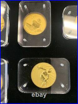 RARE 1984 Olympic gold set Salvador Dali 11 Coins 5.5 Oz Pure Gold