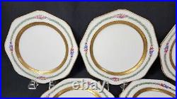 RARE Cauldon China C. A. Selzer Luncheon SET of 12 plates 8.5 Gold Trim PERFECT