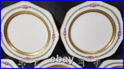 RARE Cauldon China C. A. Selzer Luncheon SET of 12 plates 8.5 Gold Trim PERFECT