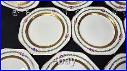 RARE Cauldon China C. A. Selzer Luncheon SET of 12 plates 8.5 Gold Trim PERFECT