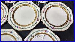 RARE Cauldon China C. A. Selzer Luncheon SET of 12 plates 8.5 Gold Trim PERFECT