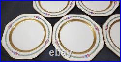 RARE Cauldon China C. A. Selzer Luncheon SET of 12 plates 8.5 Gold Trim PERFECT