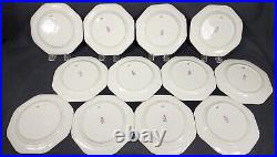 RARE Cauldon China C. A. Selzer Luncheon SET of 12 plates 8.5 Gold Trim PERFECT