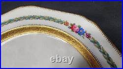 RARE Cauldon China C. A. Selzer Luncheon SET of 12 plates 8.5 Gold Trim PERFECT