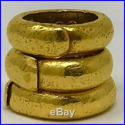 RARE HEAVY Solid 24 K (99.99% Pure) Hammered Ring Set The Holy Trinity 107g