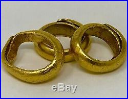 RARE HEAVY Solid 24 K (99.99% Pure) Hammered Ring Set The Holy Trinity 107g