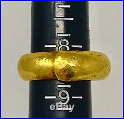 RARE HEAVY Solid 24 K (99.99% Pure) Hammered Ring Set The Holy Trinity 107g