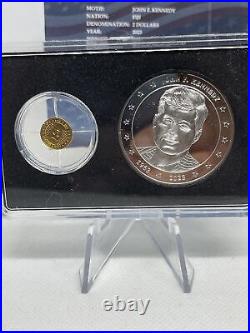 REDUCED 2023 Kennedy 60th Anniversary 0.5g Gold & 1 oz Silver 2-Coin Set