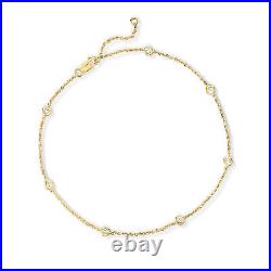 RS Pure by Ross-Simons 0.20 ct. T. W. Bezel-Set Diamond Anklet in 14kt Yellow