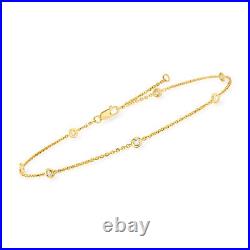 RS Pure by Ross-Simons 0.20 ct. T. W. Bezel-Set Diamond Anklet in 14kt Yellow