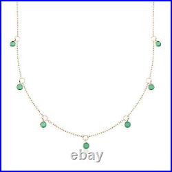 RS Pure by Ross-Simons 1.40 ct. T. W. Bezel-Set Emerald Station Necklace in 14kt