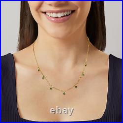 RS Pure by Ross-Simons 1.40 ct. T. W. Bezel-Set Emerald Station Necklace in 14kt