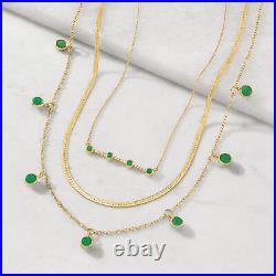 RS Pure by Ross-Simons 1.40 ct. T. W. Bezel-Set Emerald Station Necklace in 14kt