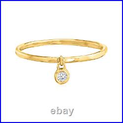 RS Pure by Ross-Simons 14kt Yellow Gold Bezel-Set Diamond Accent Charm Ring