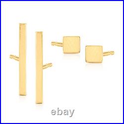 RS Pure by Ross-Simons 14kt Yellow Gold Jewelry Set 3mm Cube Studs and Bar