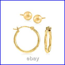 RS Pure by Ross-Simons 14kt Yellow Gold Jewelry Set Stud and Hoop Earrings