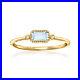RS Pure by Ross-Simons Bezel-Set Aqua Rng w in 14k Gold Size 7