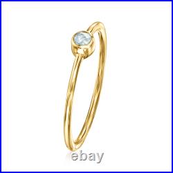 RS Pure by Ross-Simons Bezel-Set Aquamarine-Accented Ring in 14kt Yellow Gold