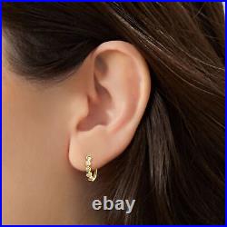 RS Pure by Ross-Simons Bezel-Set Diamond Huggie Hoop Earrings in 14kt Gold 3/8