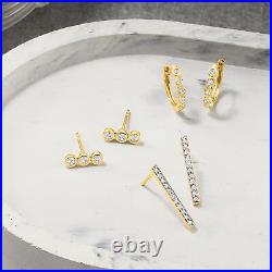 RS Pure by Ross-Simons Bezel-Set Diamond Huggie Hoop Earrings in 14kt Gold 3/8