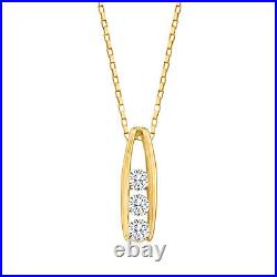 RS Pure by Ross-Simons Channel-Set Diamond 3-Stone Ncklc in 14k Gold 18 inches