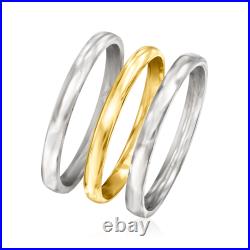 RS Pure by Ross-Simons Sterling Silver and 14kt Yellow Gold Jewelry Set 3 Rings