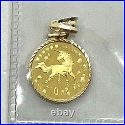 Rare 1997 Chinese 10 yuan gold coin unicorn Qilin 99.9% 1/10 oz limited pendant