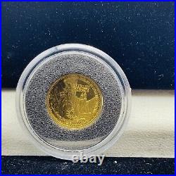Rare 2009 TDC Year Of Gold Commemorative 4 X 1/25th OZ Pure Gold Crown Coin Set