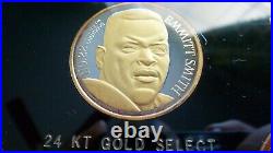 Rare Emmitt Smith 1996 Proof Set 24 Kt Gold Select Pure Silver And Bronze