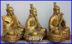 Rare Pure Bronzei Taoism Taoist Taishang Lao Jun Laojun Buddha Full Set Statue